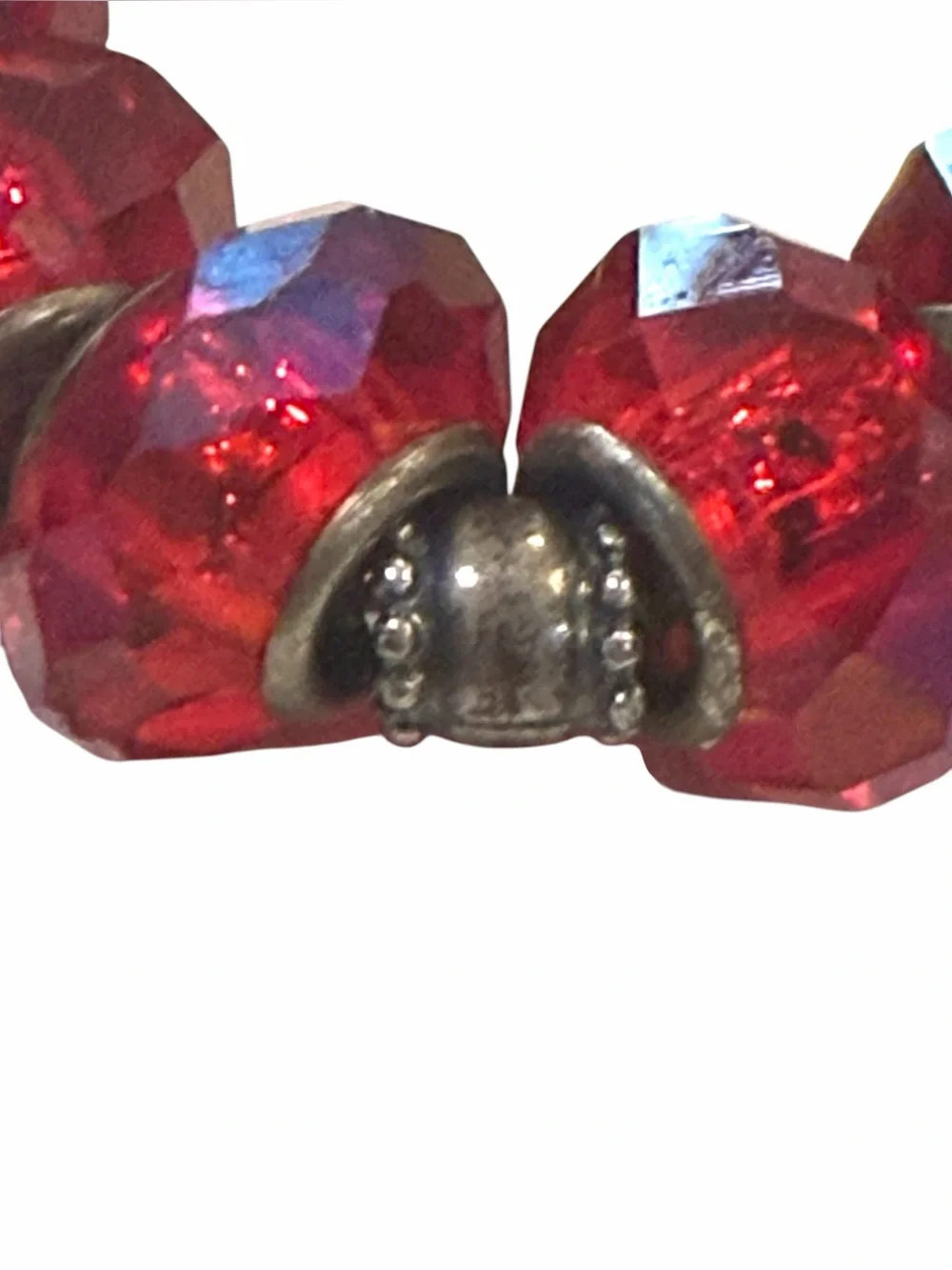 Authentic Vintage Pandora Sterling Silver 18-Bead Bracelet Alphabet C Cube Rose